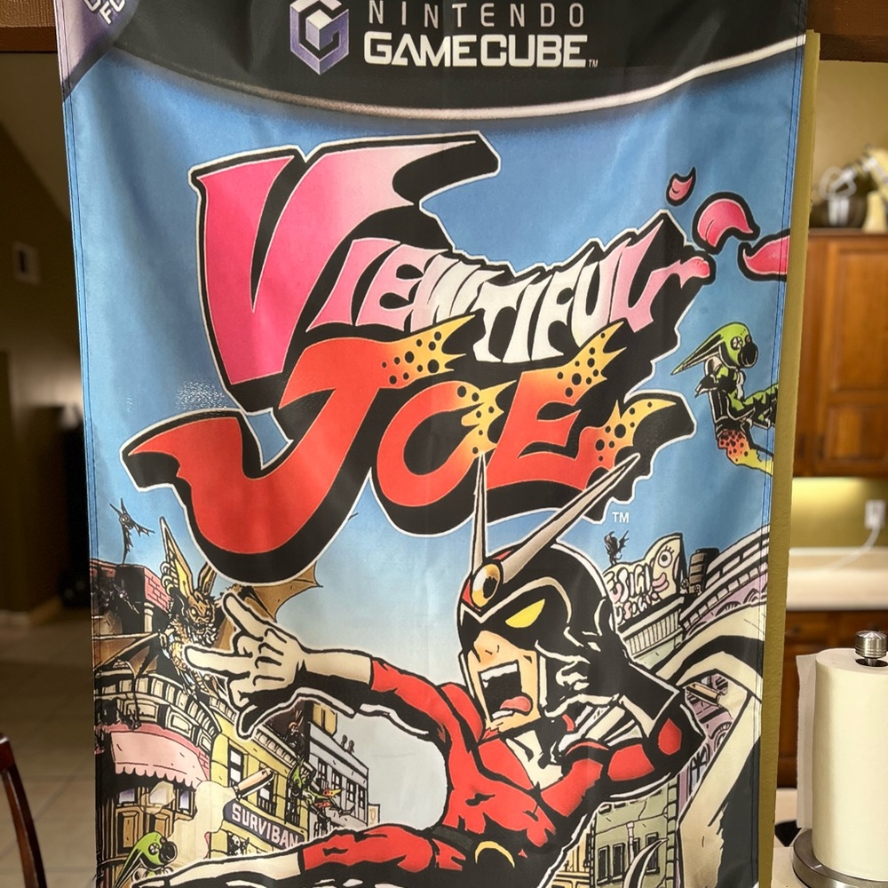 Viewtiful Joe 5ft Flag Nintendo Gamecube 2003 Banner Poster Capcom NGC